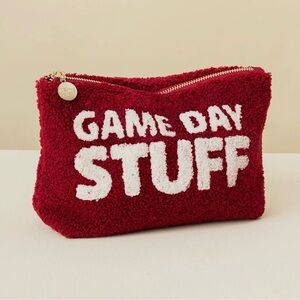 Burgundy Teddy Game Day Pouch, NWT